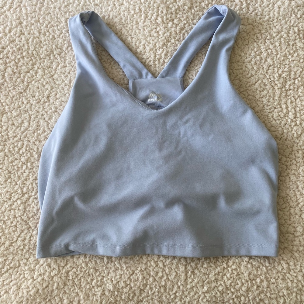 Light blue workout crop top, size large